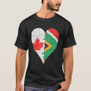 Canadian South African Flag Heart T-Shirt