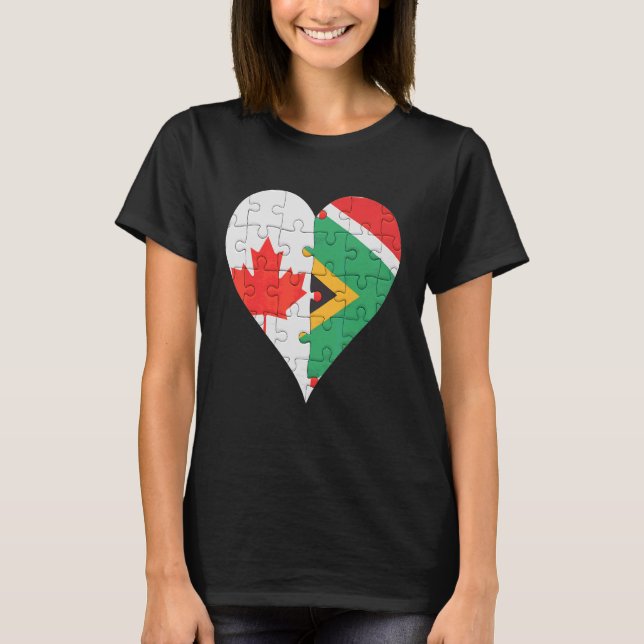 Canadian South African Flag Heart T-Shirt (Front)