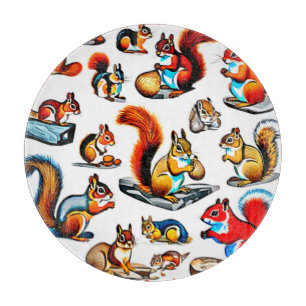 Canadian Squirrels and Chipmunks Design Cutting Board