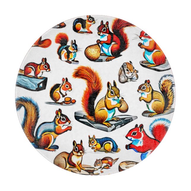 Canadian Squirrels and Chipmunks Design Cutting Board (Front)