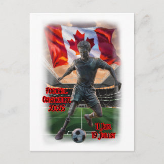 Canadian Statue Celebrates Football on a Holiday Postcard