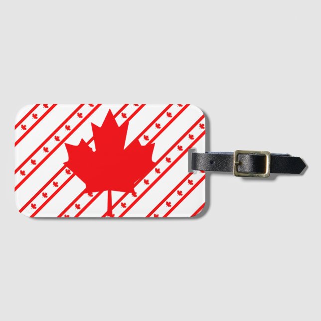 Canadian stripes flag luggage tag (Front Horizontal)