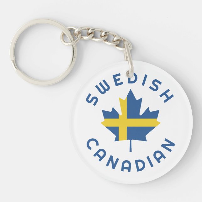 Canadian Swedish Roots Key Ring (Front)