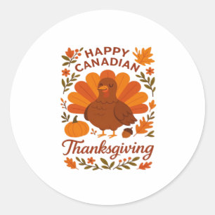 Canadian Thanksgiving Autumn Celebration Classic T Classic Round Sticker