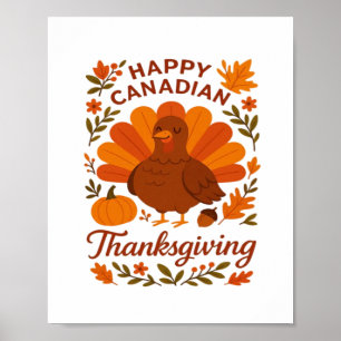 Canadian Thanksgiving Autumn Celebration Classic T Poster