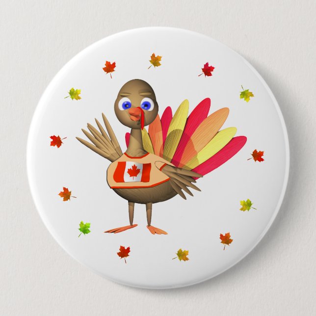 Canadian Thanksgiving Baby Turkey 10 Cm Round Badge (Front)