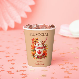 Canadian Thanksgiving Pie Social Paper Cups