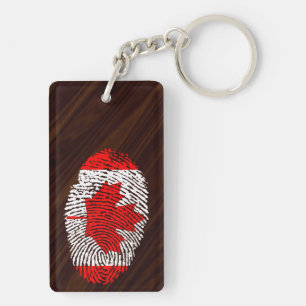 Canadian touch fingerprint flag key ring