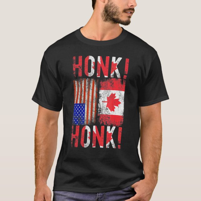 Canadian Trucker Canada Freedom Convoy Honk Honk T-Shirt (Front)