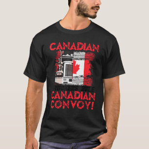 Canadian Trucker Freedom Convoy Tire Truck Print M T-Shirt
