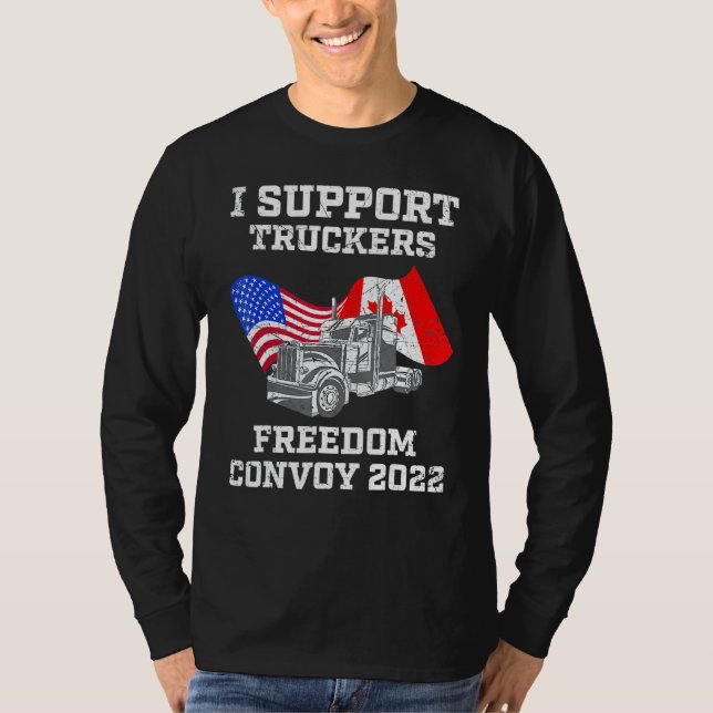 Canadian Trucker Support Canada T-Shirt (Front)