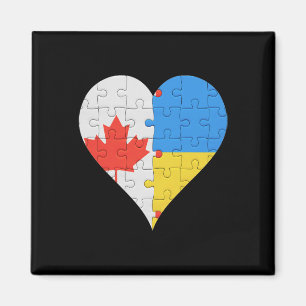 Canadian Ukrainian Flag Heart Canada Ukraine  Magnet