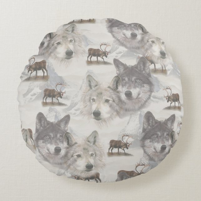 Canadian Wildlife Round Cushion (Front)
