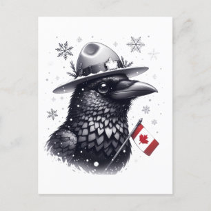 Canadian Winter Raven Postcard
