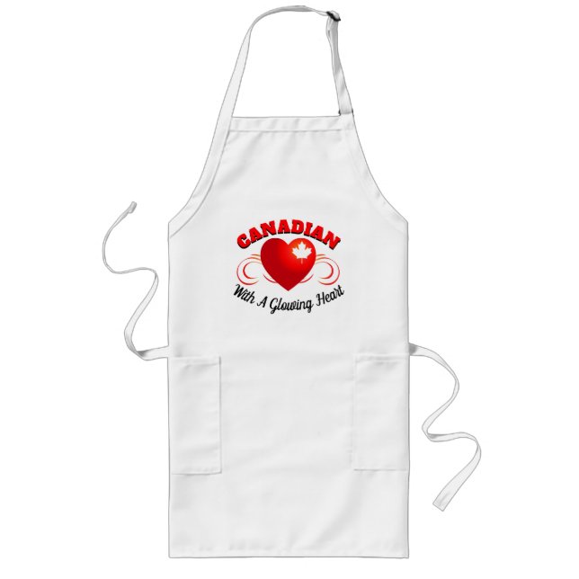 Canadian - With a Glowing Heart Long Apron (Front)