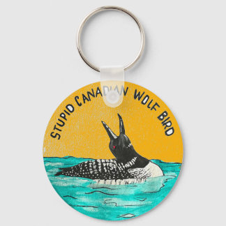 Canadian Wolf Bird Keychain