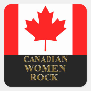 CANADIAN WOMEN ROCK SQUARE STICKER