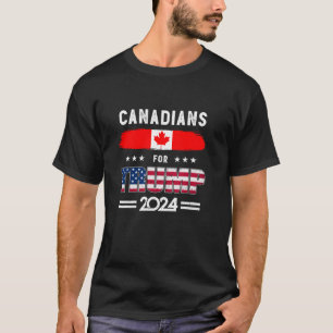 Canadians for Trump 2024 Canada Flag Patriotic Sup T-Shirt
