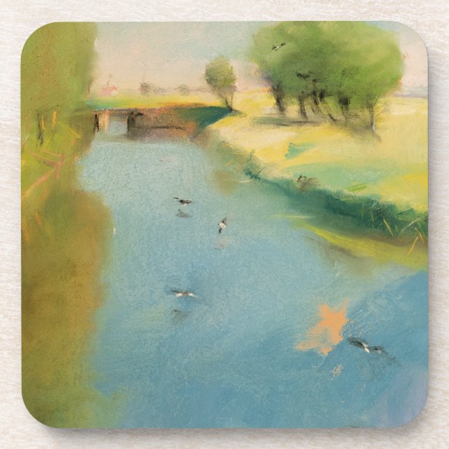 Canal, 1897 (pastel on canvas) coaster (Front)