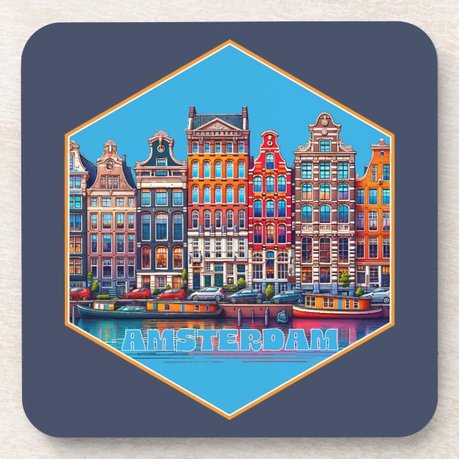 Canal Amsterdam Netherland Europe Coaster (Front)