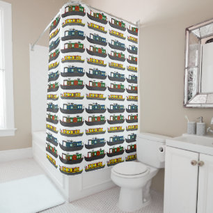 Canal Boats and Barges Patterned Shower Curtain