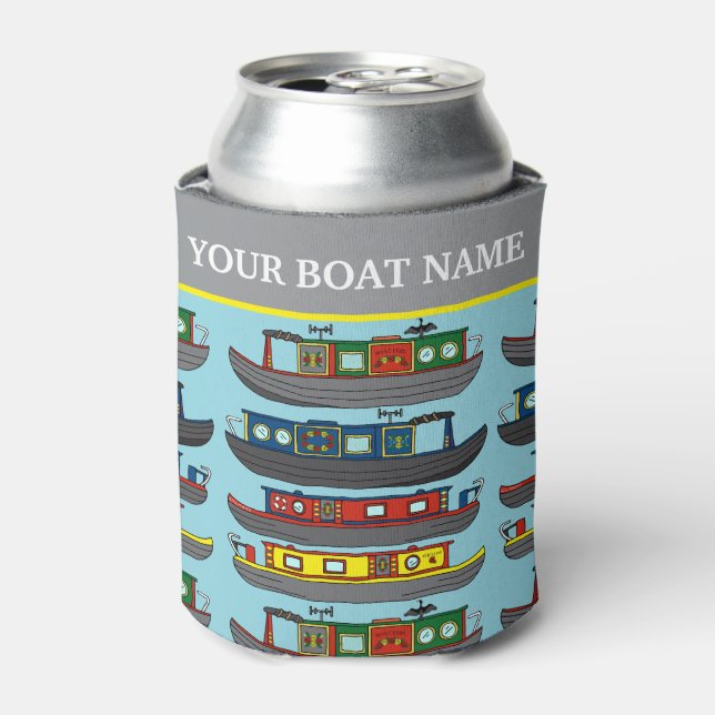 Canal Boats and Narrowboats Boat Name Can Cooler (Can Front)