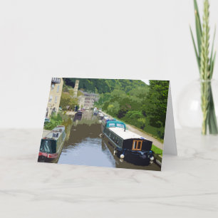 Canal boats Birthday card
