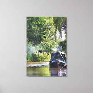 CANAL BOATS CANVAS PRINT