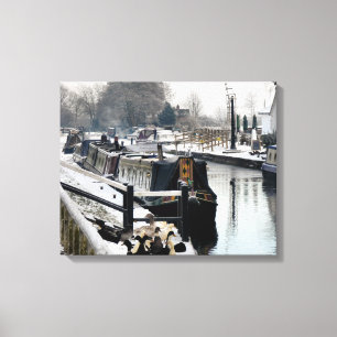 CANAL BOATS CANVAS PRINT