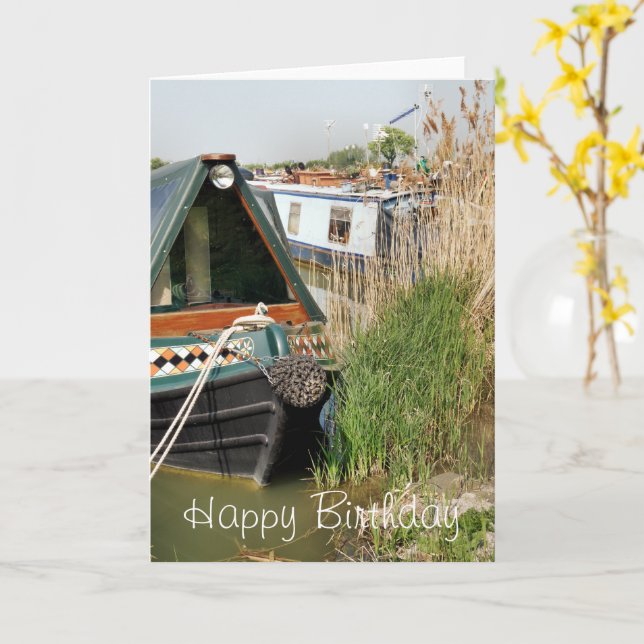 CANAL BOATS CARD (Yellow Flower)