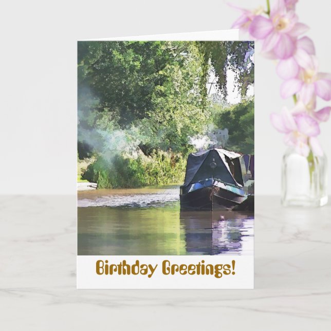 CANAL BOATS CARD (Orchid)