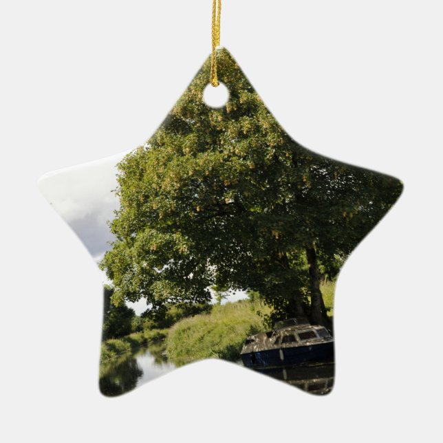 Canal Boats Ceramic Tree Decoration (Front)