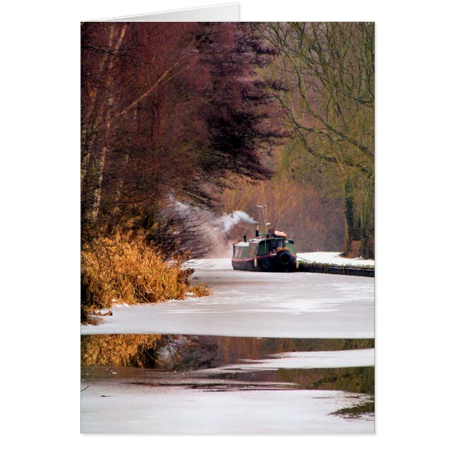 CANAL BOATS GREETINGS CARD (Front)