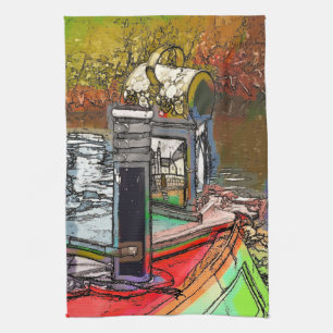 CANAL BOATS TEA TOWEL