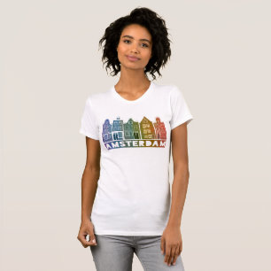 Canal House Row Amsterdam Holland Dutch Rainbow T-Shirt