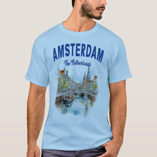 Canal Houses in Amsterdam: The Netherlands T-Shirt (Front)