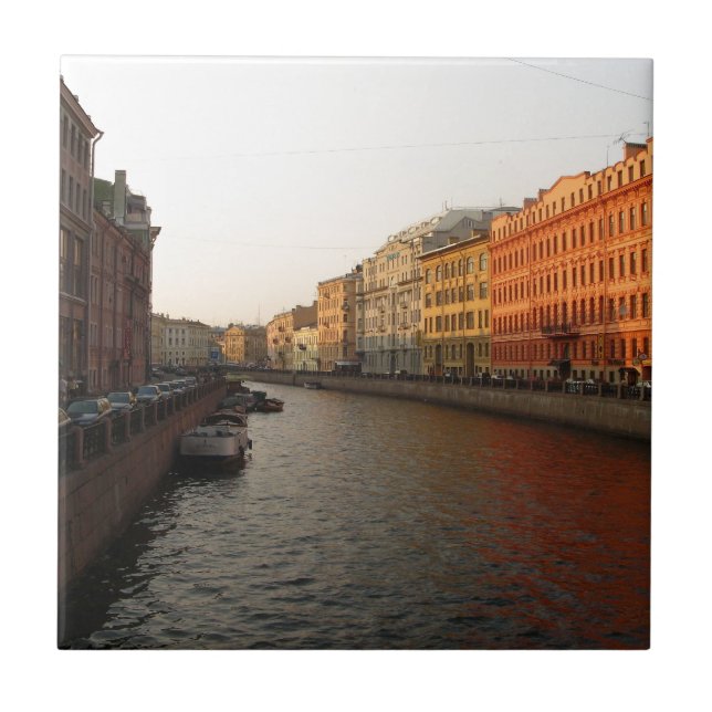 Canal in st Petersburg, Russia Tile (Front)