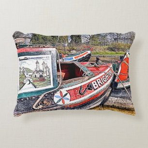 CANAL NARROWBOATS DECORATIVE CUSHION