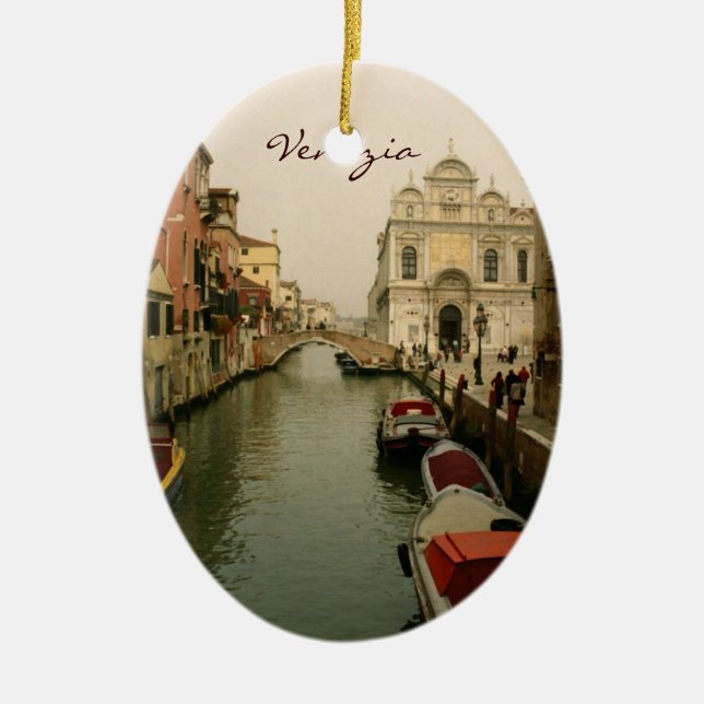 Canal of Venice Christmas Tree Ornament (Front)