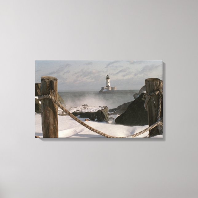 Canal Park Lighthouse Canvas Print (Front)