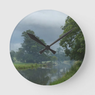 Canal Reflections Round Clock