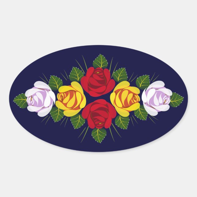 Canal roses oval sticker (Front)