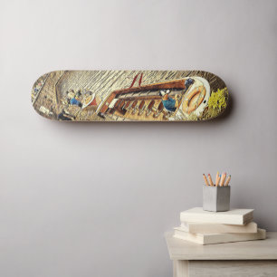 Canal Sail Boat Pathway Scenery. Abstract Art Fun Skateboard