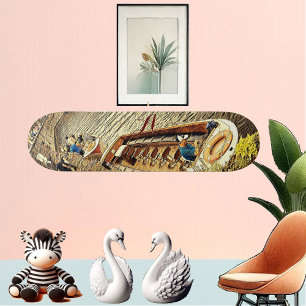 Canal Sail Boat Pathway Scenery. Abstract Art Fun Skateboard