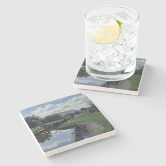 Canal themed stone coaster