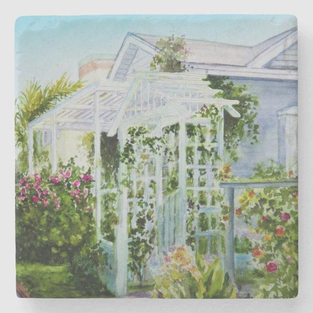 Canal Trellis Stone Coaster (Front)