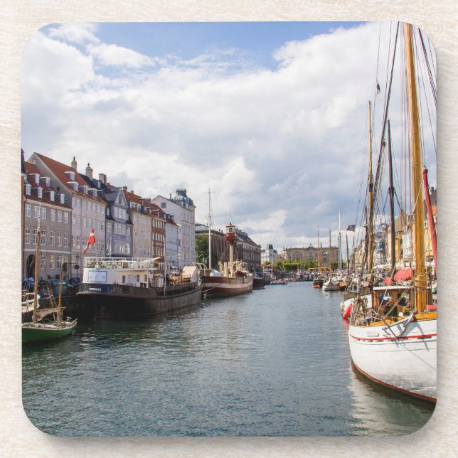 Canal with Boats | Copenhagen Coaster (Front)