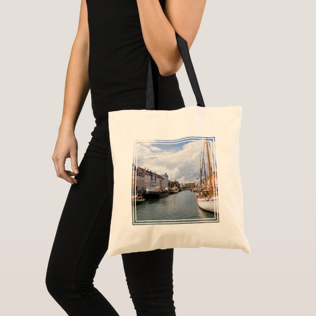 Canal with Boats | Copenhagen Tote Bag (Front (Product))