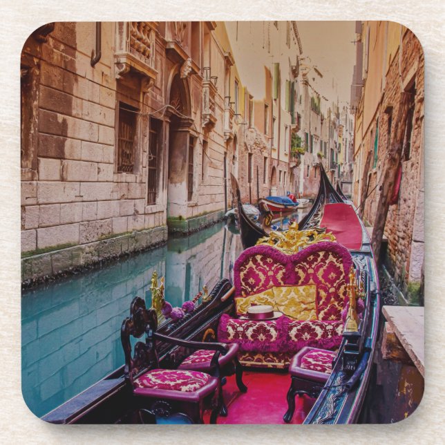 Canal with traditional gondola in Venice, Italy Coaster (Front)