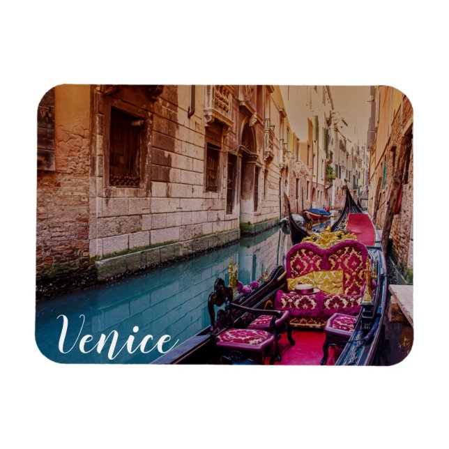 Canal with traditional gondola in Venice, Italy Magnet (Horizontal)